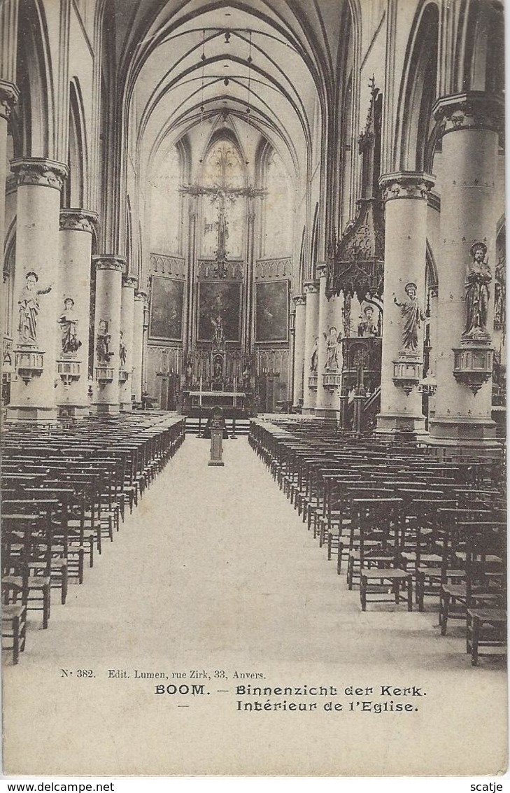 Boom.   -   Binnenzicht Der Kerk.   -   1900   -   Verstuurd  1904  Naar  Anvers - Boom