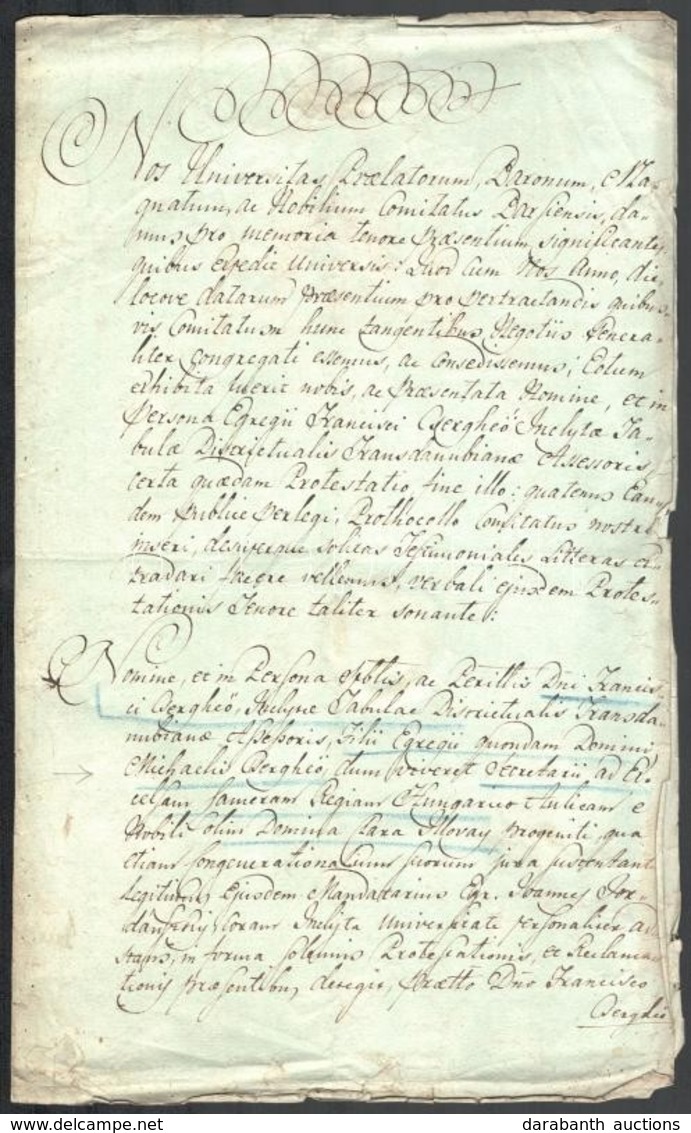 1820 Cseregeő Ferenc Protestánsból Katolikus Hitre Tér át Bars Vármegye Képviselői Előtt, Hivatalos Okirat, Latin Nyelve - Unclassified