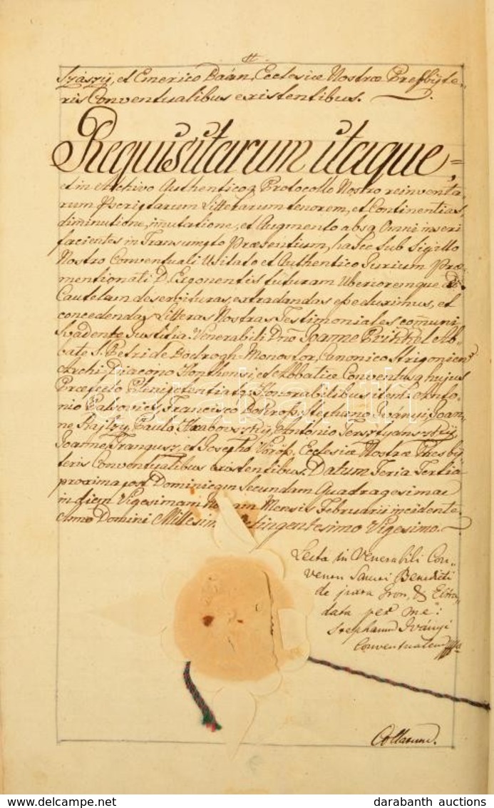 1820 A Nemestacskándi Csergheő Család Nemességi Bizonyítványa. 15 Kézzel Beírt Oldal, Kissé Sérült Papírkötésben - Unclassified
