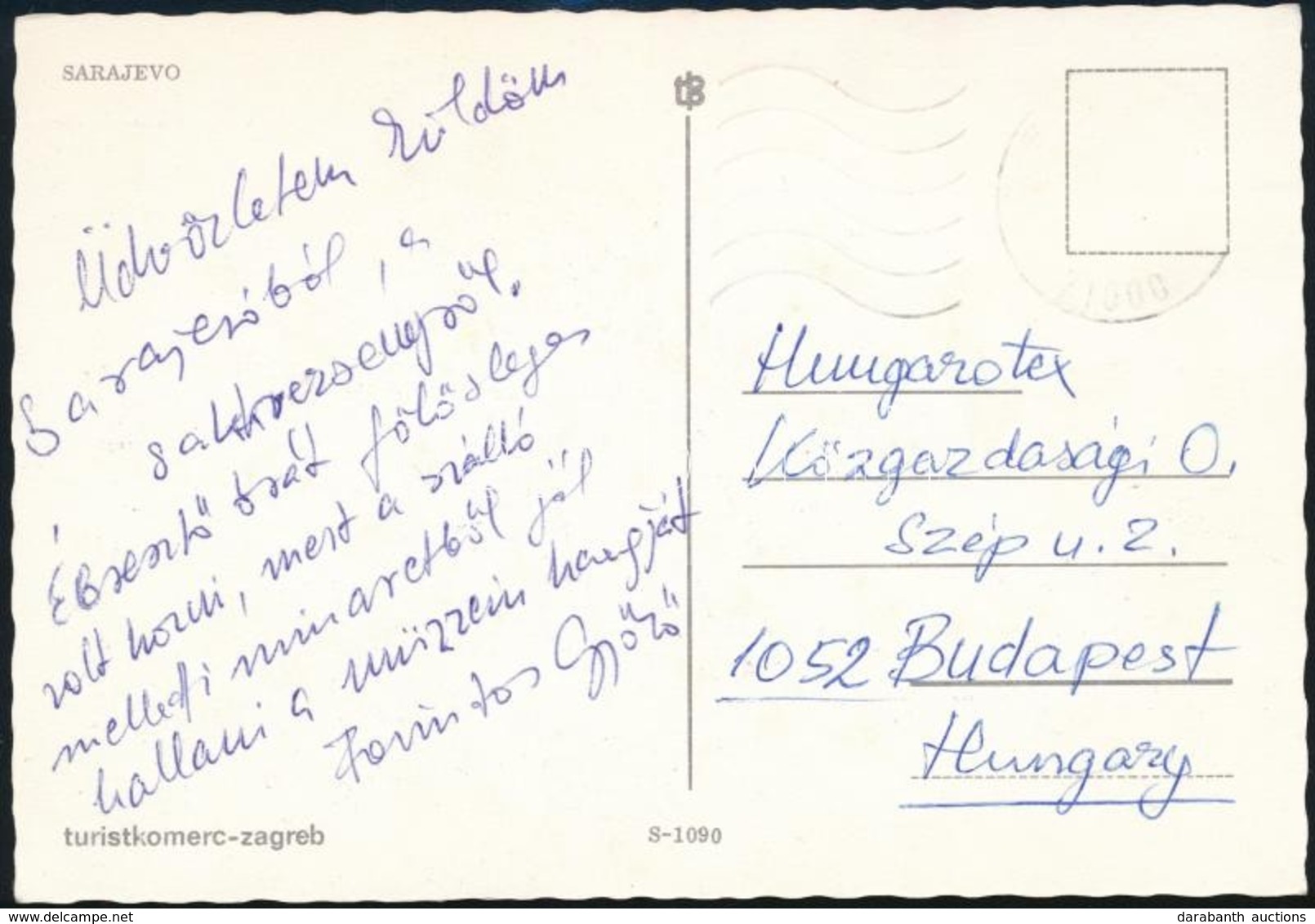 Forintos Győző Nagymester Sakkolimpikon üdvözlő Képeslapja Sarajevói Versenyről / Autograph Signed Postcard Of Chess Mas - Sonstige & Ohne Zuordnung