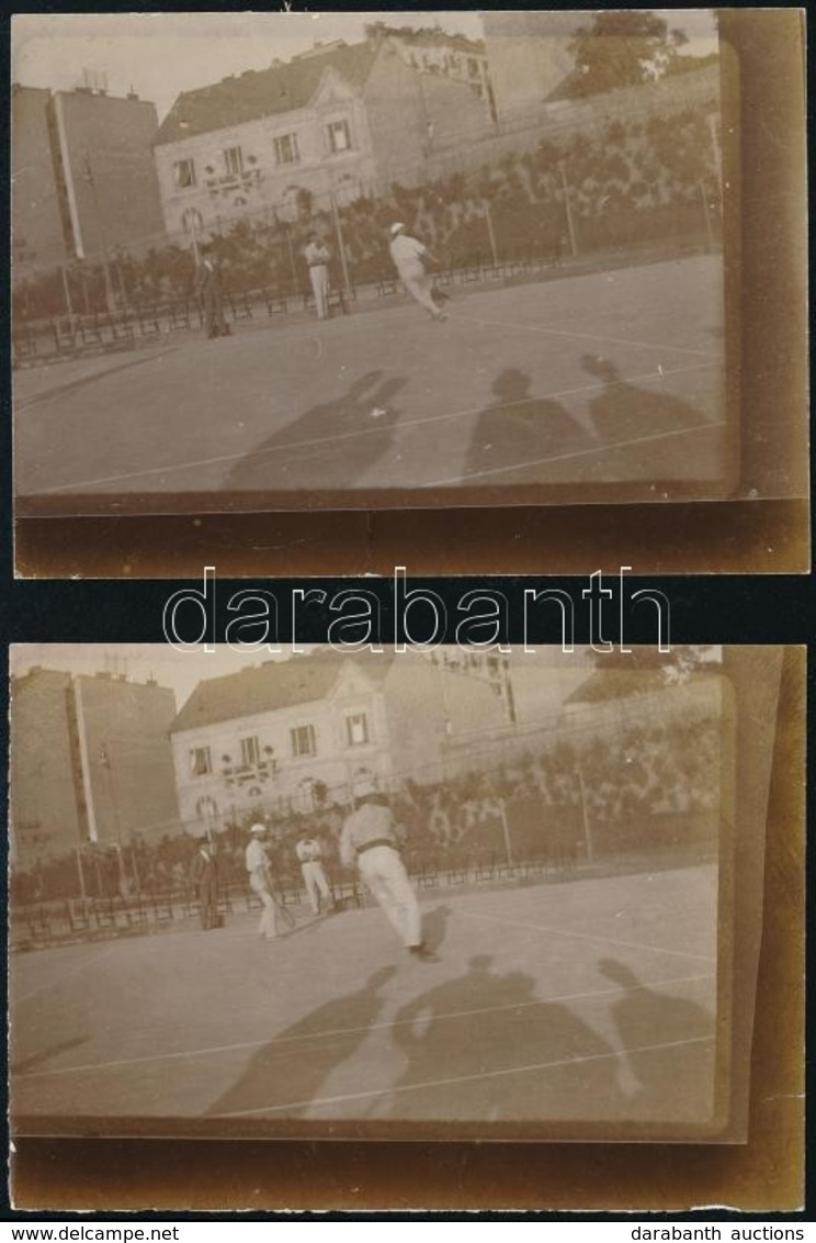 Cca 1898 Teniszezők, 2 Db Fotó, 6,5×9 Cm - Other & Unclassified