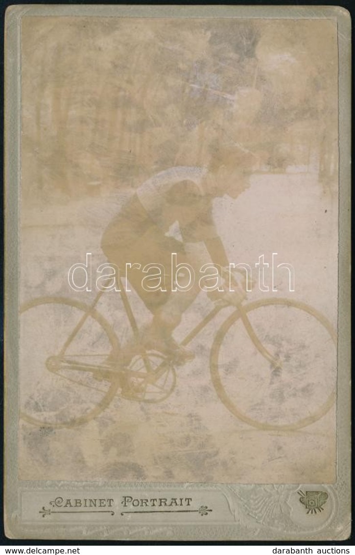 Cca 1900 Kerékpáros Fényképe. / Byciclist 11x17 Cm - Other & Unclassified