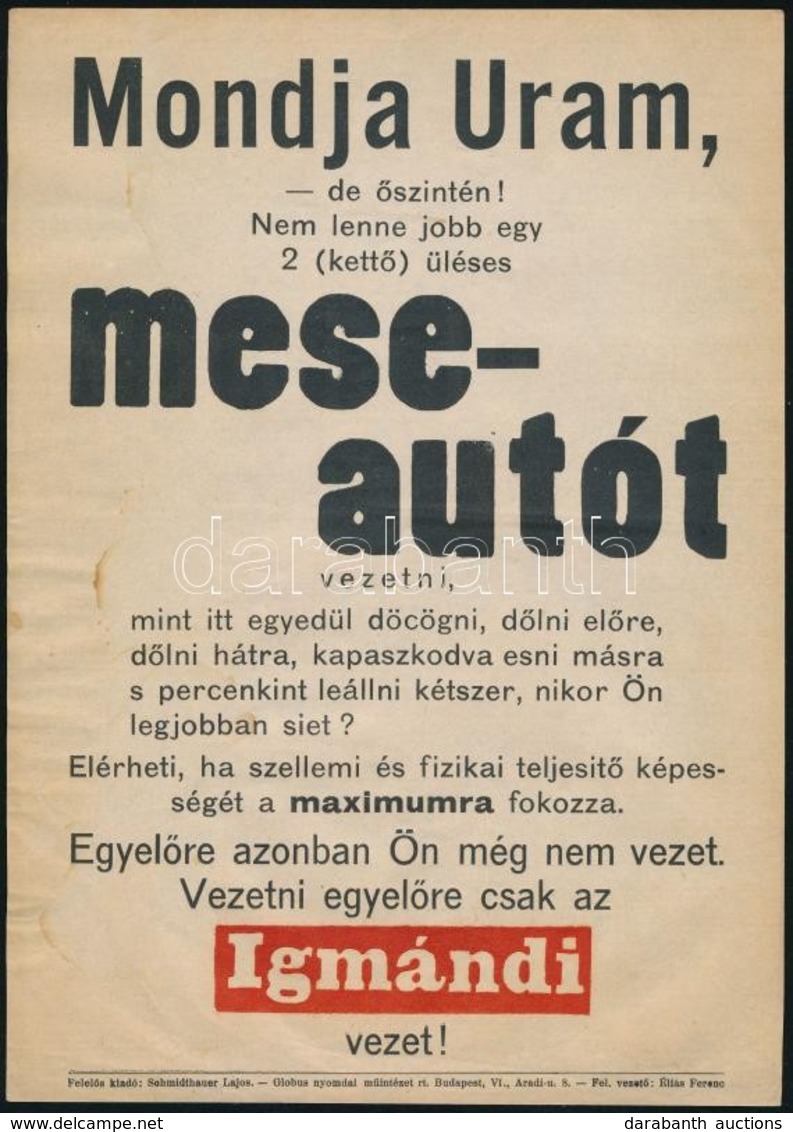 Igmándi Keserűvíz- Kisplakát, 24×17 Cm - Advertising