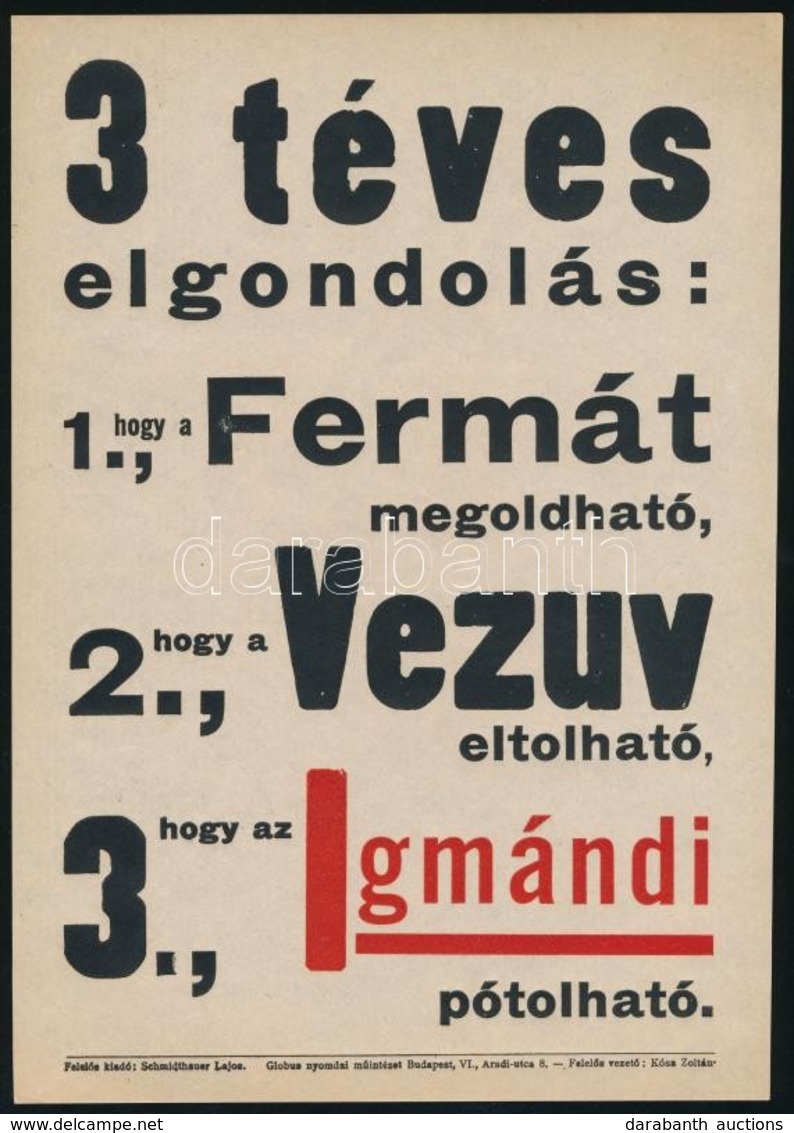 Igmándi Keserűvíz- Kisplakát, 24×17 Cm - Advertising