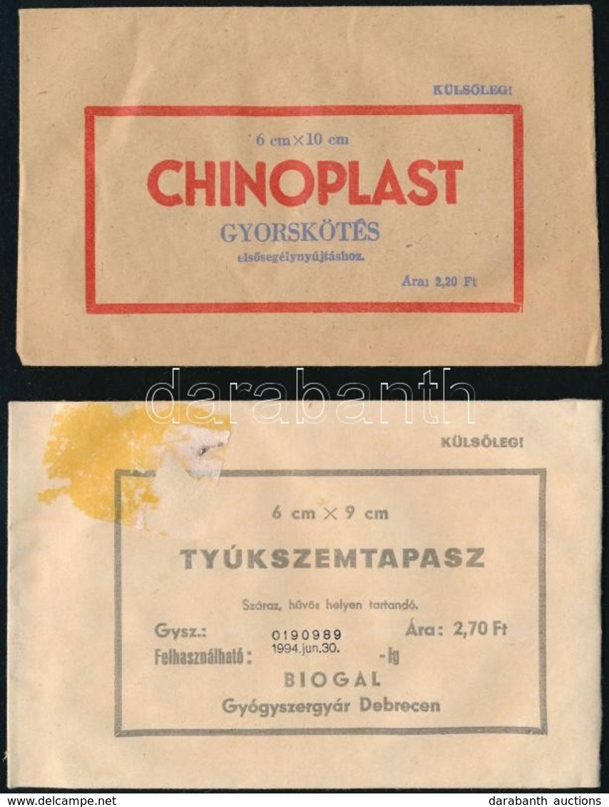 Gyógyszerészettel Kapcsolatos Reklámok, Termékek: 50 év Bayer, Tyúkszemtapasz, Chinoplast - Advertising