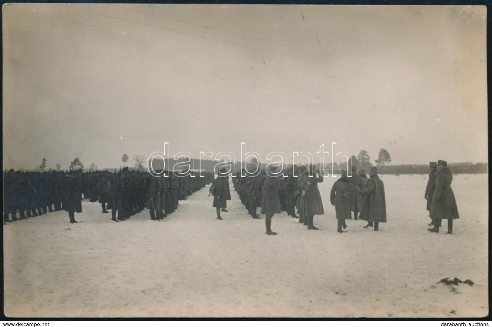 Cca 1916 IV, Károly A Fronton Csapatokat Inspekcióz. / WW: I. Military Photo 9x15 Cm - Sonstige & Ohne Zuordnung