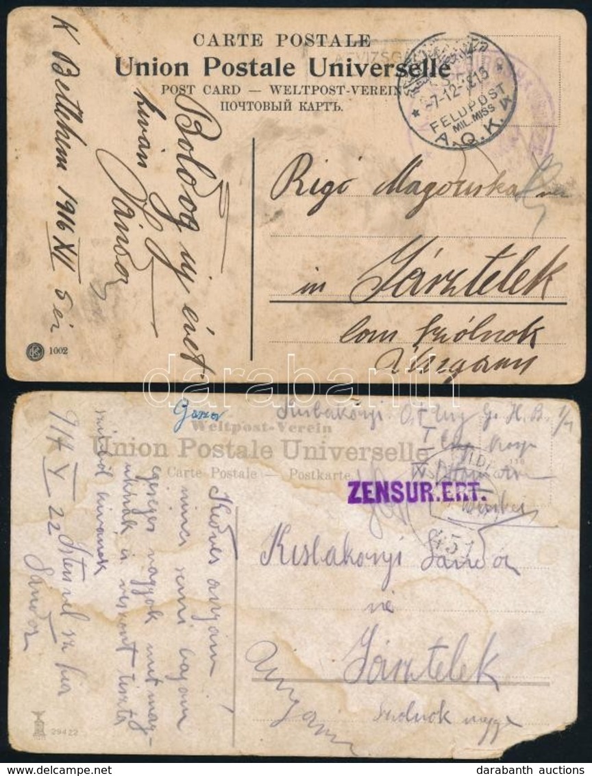 1916-1917 Feldpost, 2 Db Képeslap + Rubicon (Jászok és Kunok) - Other & Unclassified