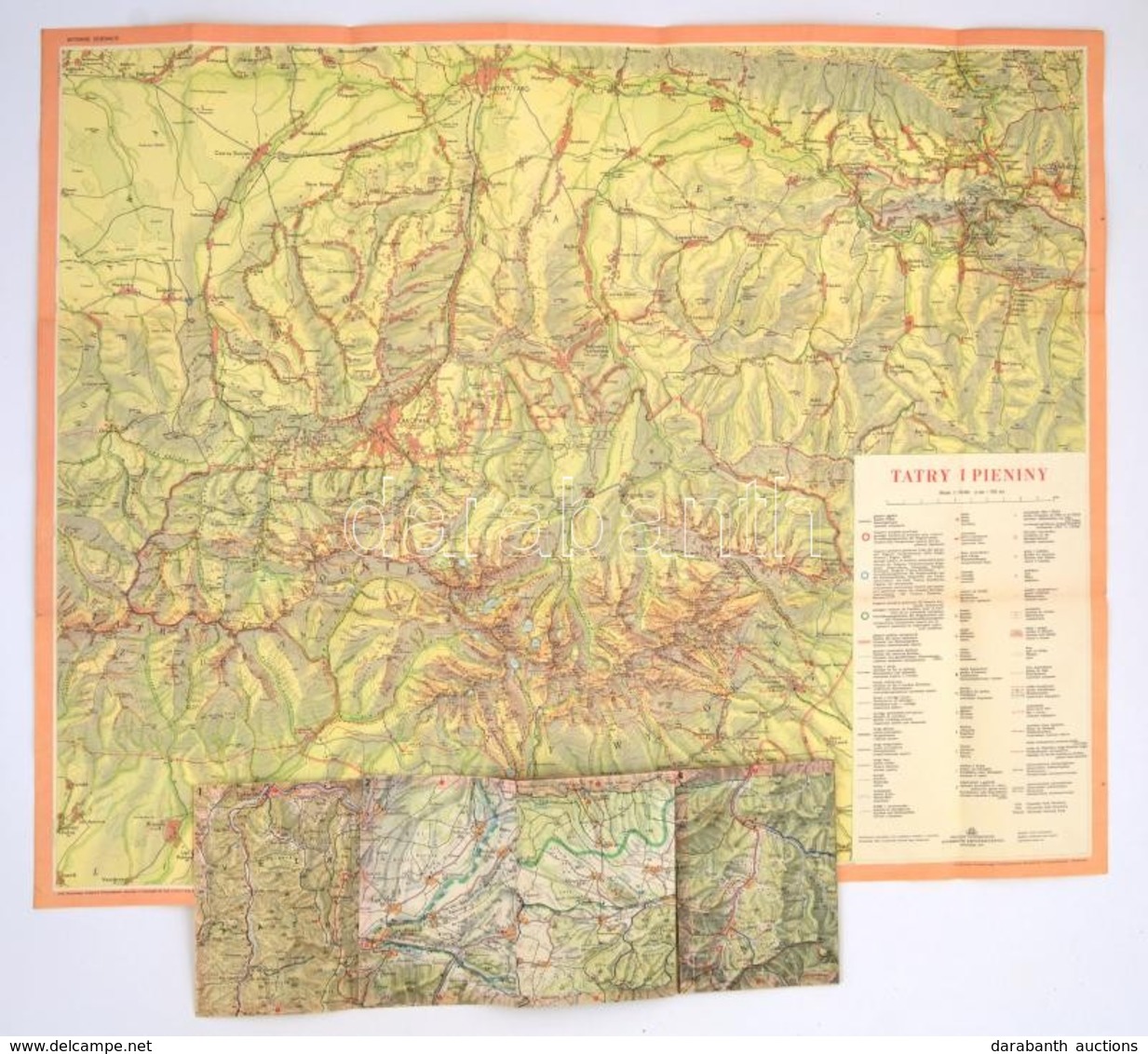 1960-1973 2 Db Modern Cseh Nyelvű Tátra Turista Térkép. Különféle Méretben, Változó állapotban. - Sonstige & Ohne Zuordnung