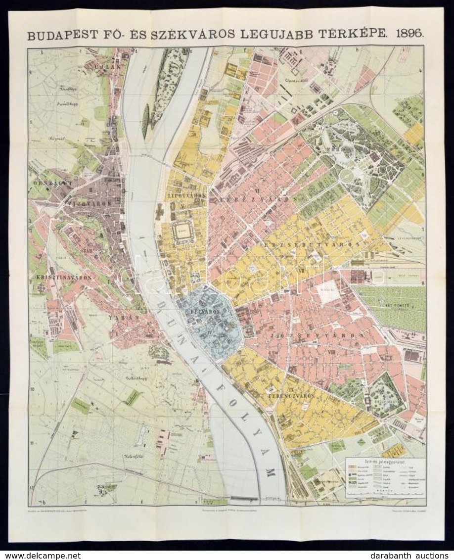 Homolka 1896-os Budapest Térképének Reprintje - Sonstige & Ohne Zuordnung