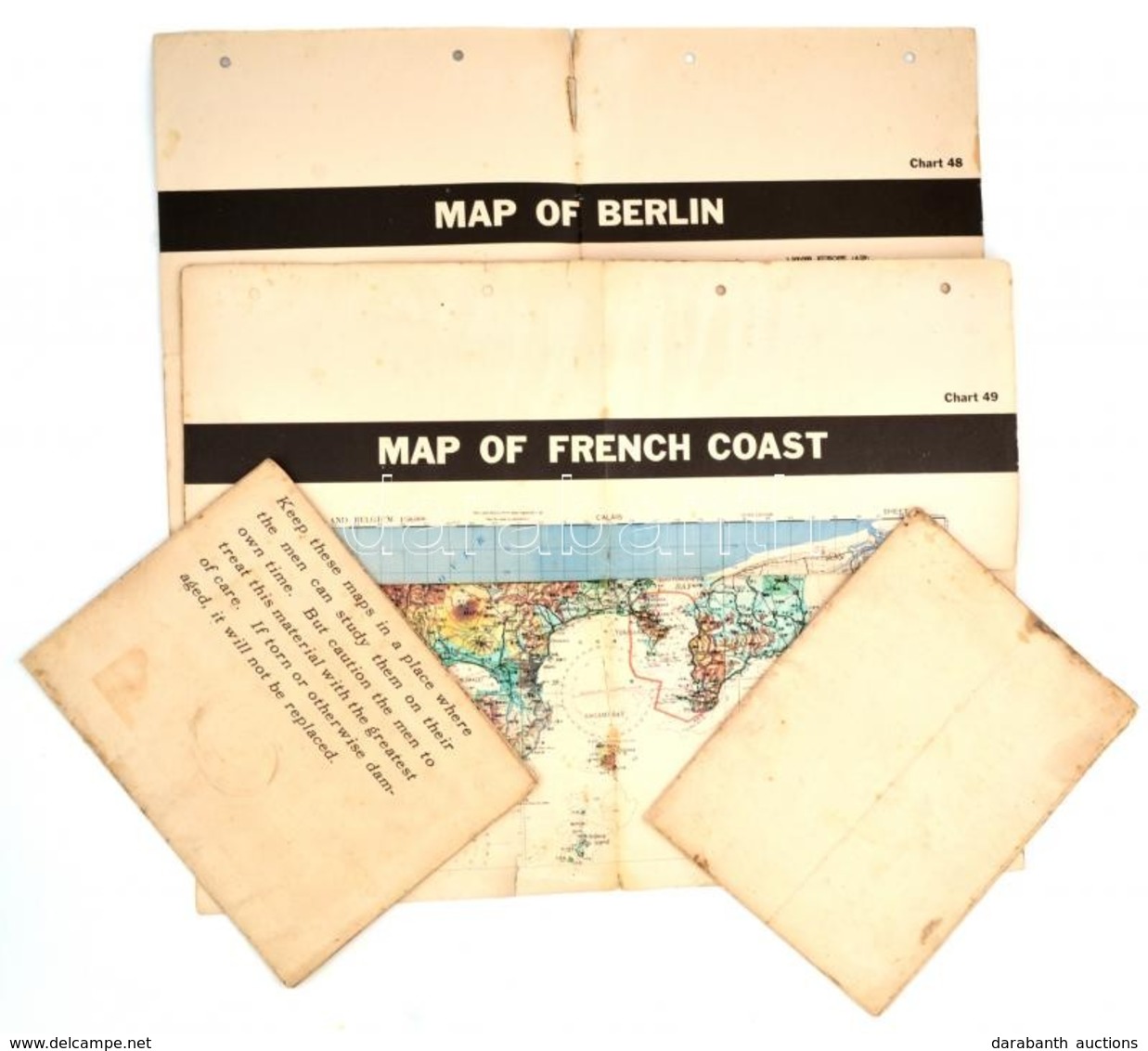 Cca 1943 4 Db Amerikai Katona Térkép Európáról, Németországról, és Katonai Térképészeti Oktató Anyag 120x75 Cm. - Other & Unclassified