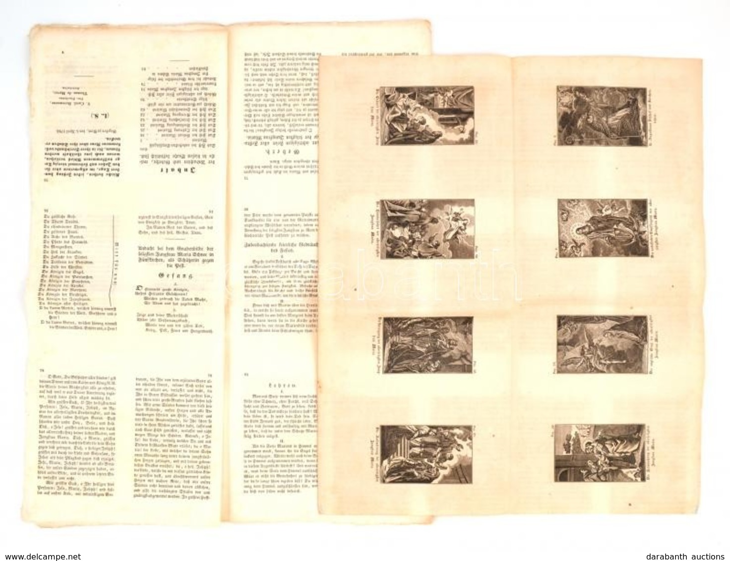 1841 Vallási Témájú Nyomtatvány Krúdában 8 ív, Egyik íven 8 Db Vallási Témájú Rézmetszet. - Sin Clasificación