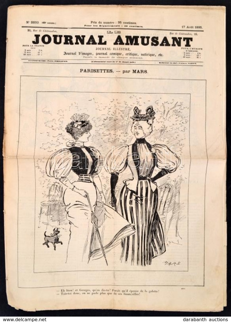 1895 Journal Amusant N. 2033. Száma, Francia Nyelvű Vicclap, Illusztrációkkal / French Humor Magazine - Ohne Zuordnung