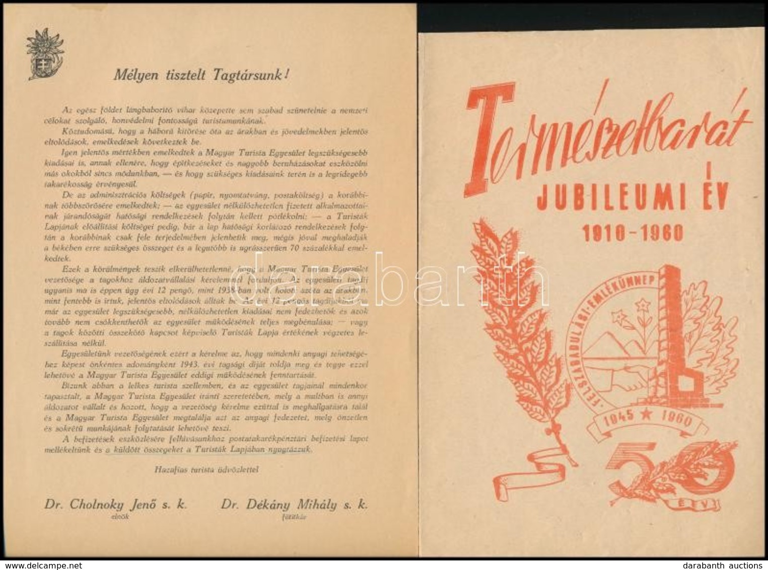 Cca 1940-1960 3 Db Turizmussal Kapcsolatos Nyomtatvány (kirándulási Ellenőrző ív, Magyar Turista Egyesület, Felszabadulá - Sin Clasificación