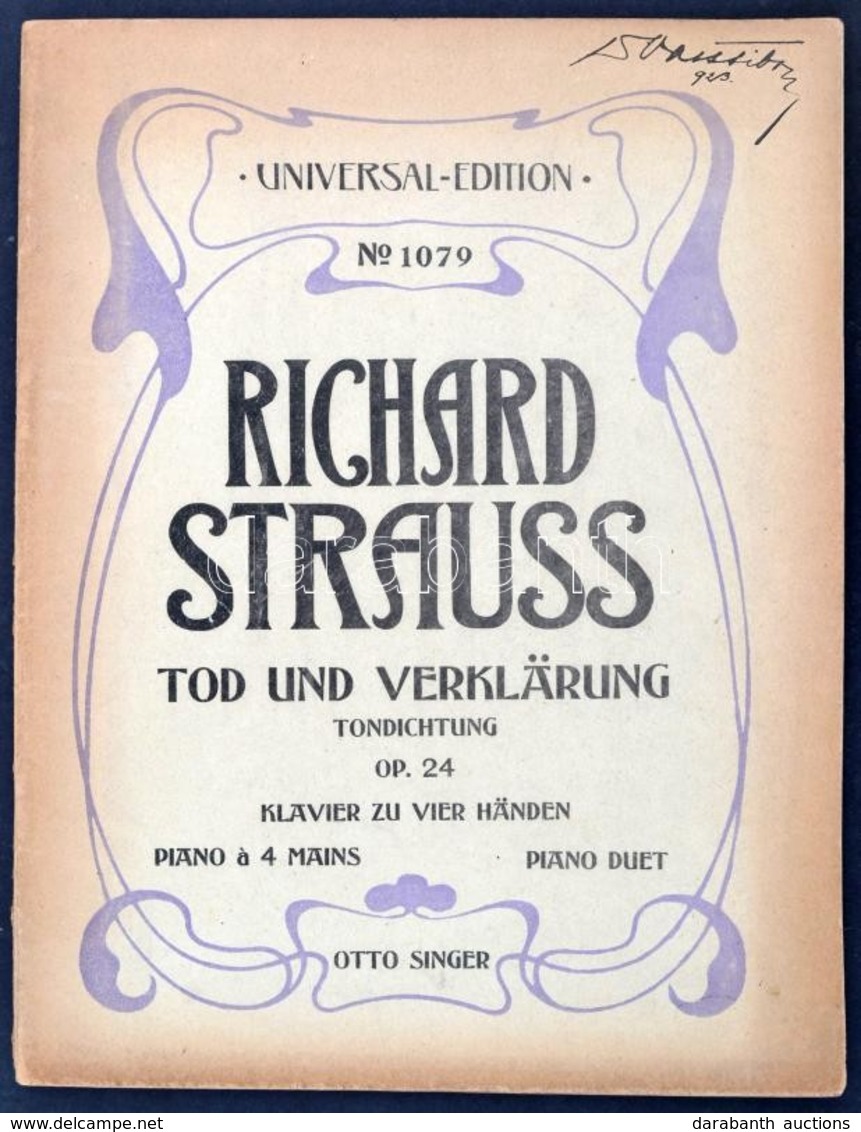 Strauss: Halál és Megdicsőülés Zongoraátirat 4 Kézre Kottafüzet - Sonstige & Ohne Zuordnung