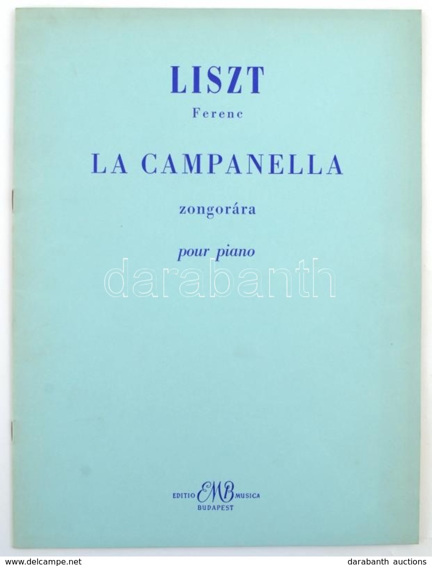 Liszt Ferenc: La Campanella Zongorára, Kottafüzet. - Sonstige & Ohne Zuordnung