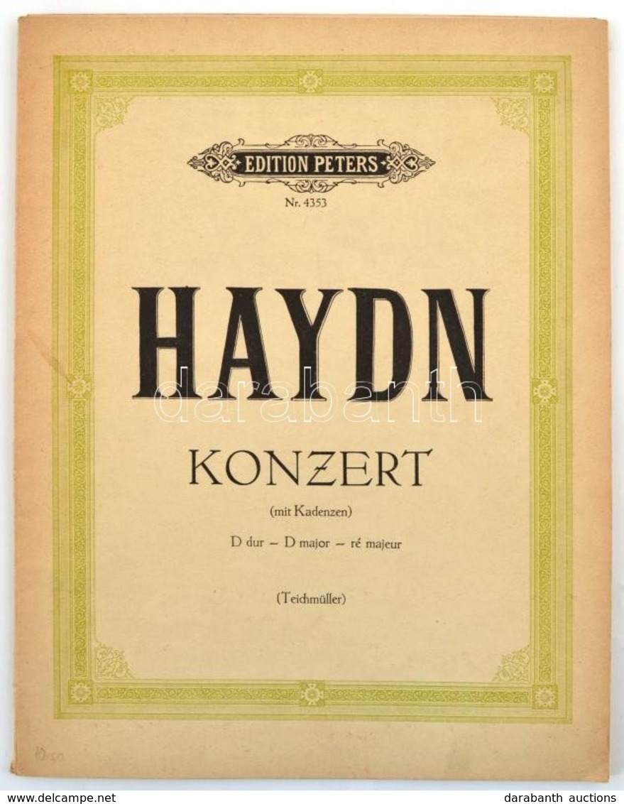 Cca 1900 Haydn D-dur Koncert Zongorára (csemballóra). Kottafüzet. - Other & Unclassified