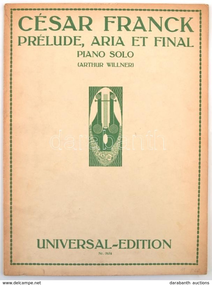 Caesar Frank: Prelude, Aria Et Final Zongorára, Kottafüzet. - Other & Unclassified