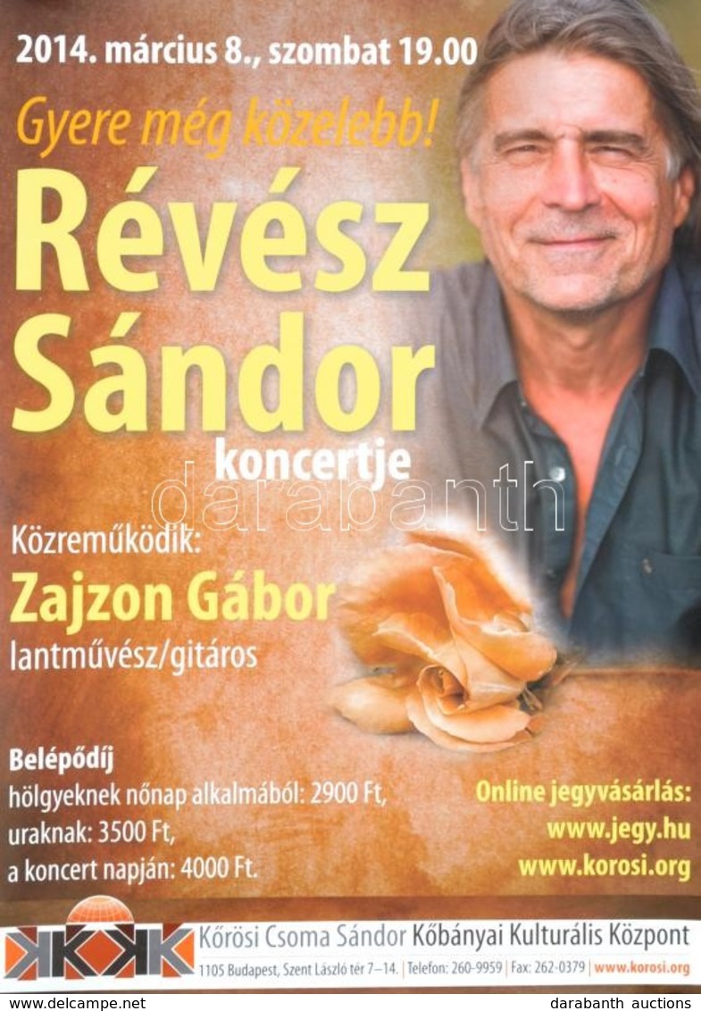 2014 Révész Sándor Koncertje, Plakát, 59×42 Cm - Other & Unclassified