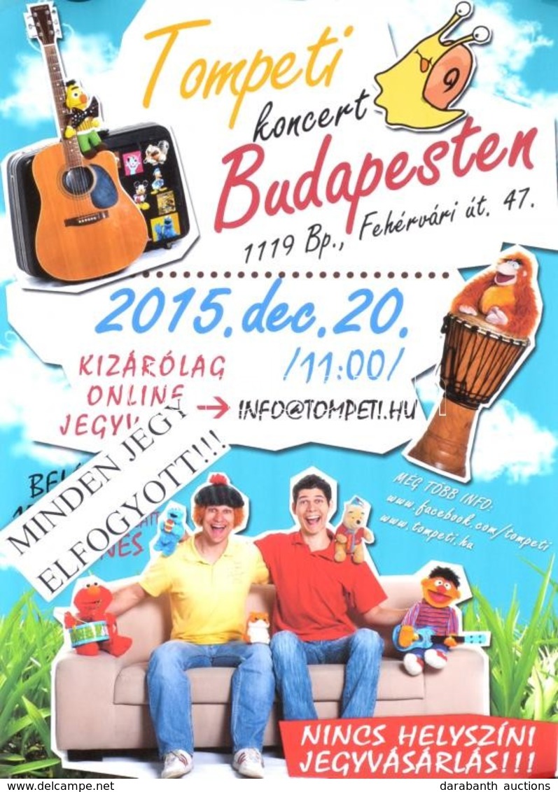 2015 Tompeti Koncert Plakát, 59×42 Cm - Sonstige & Ohne Zuordnung