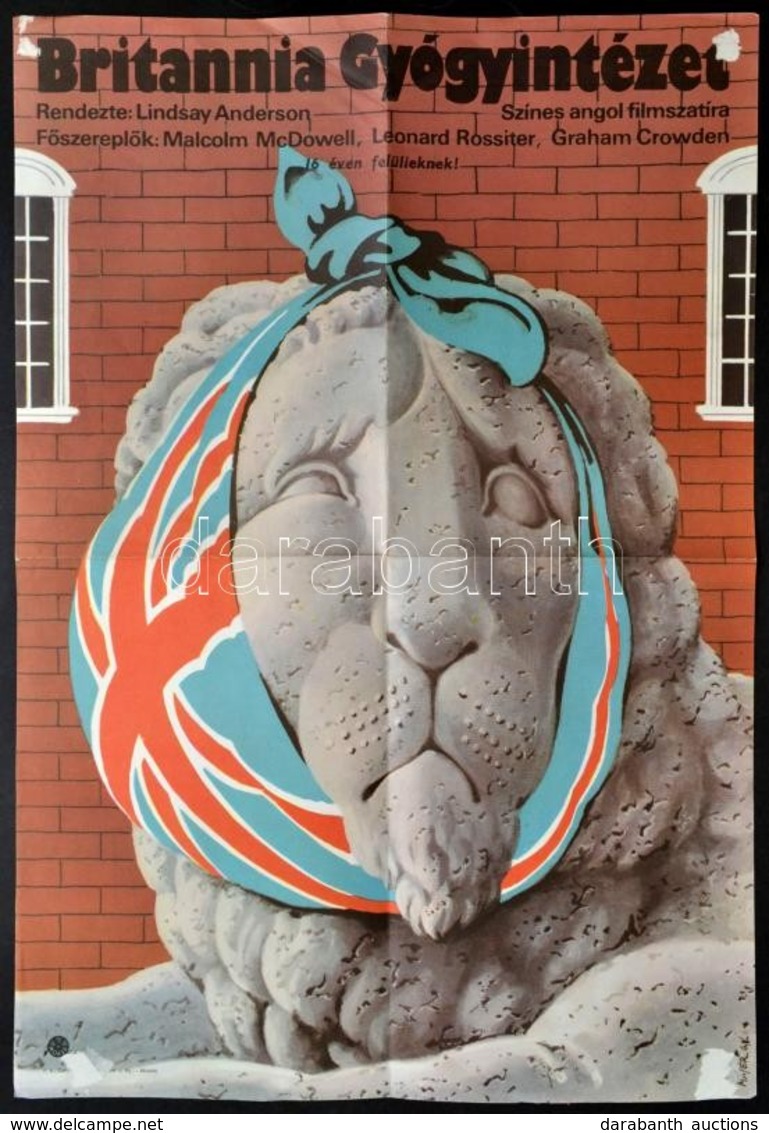 1982 Britannia Gyógyintézet, Színes Angol Filmszatíra Plakát, Hajtott, 60×40 Cm - Sonstige & Ohne Zuordnung