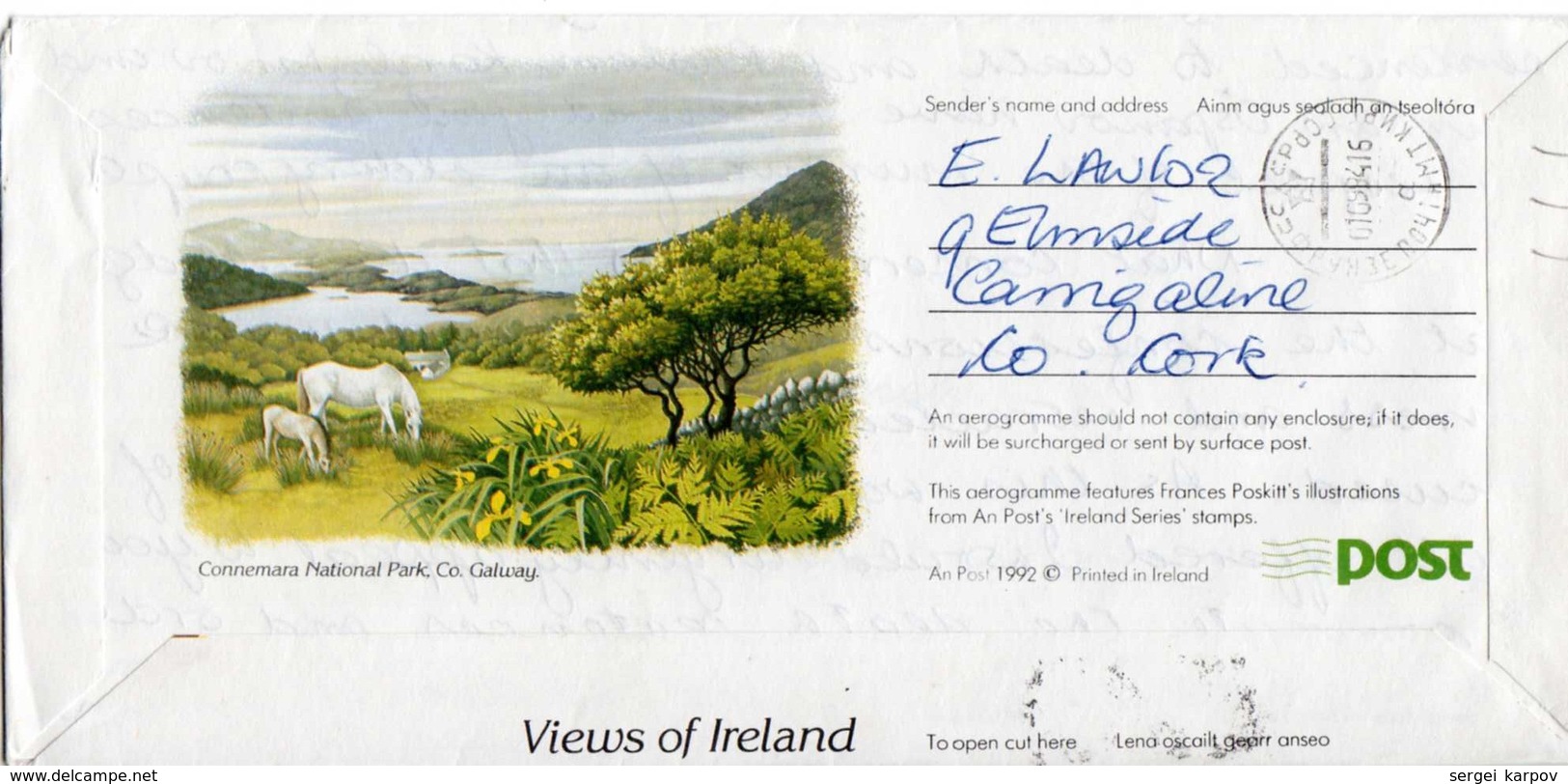 Aerogramme: Ireland - Kyrgyzstan, 1994. - Airmail