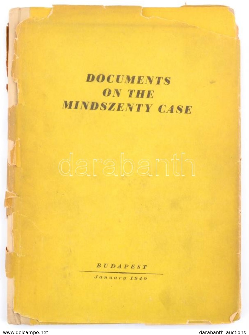 Documents On The Mindszenty Case. Budapest 1949. Athenaeum. Kiadói Félvászon Kötésben, Szakadt Papír Védőborítóval. Ritk - Unclassified