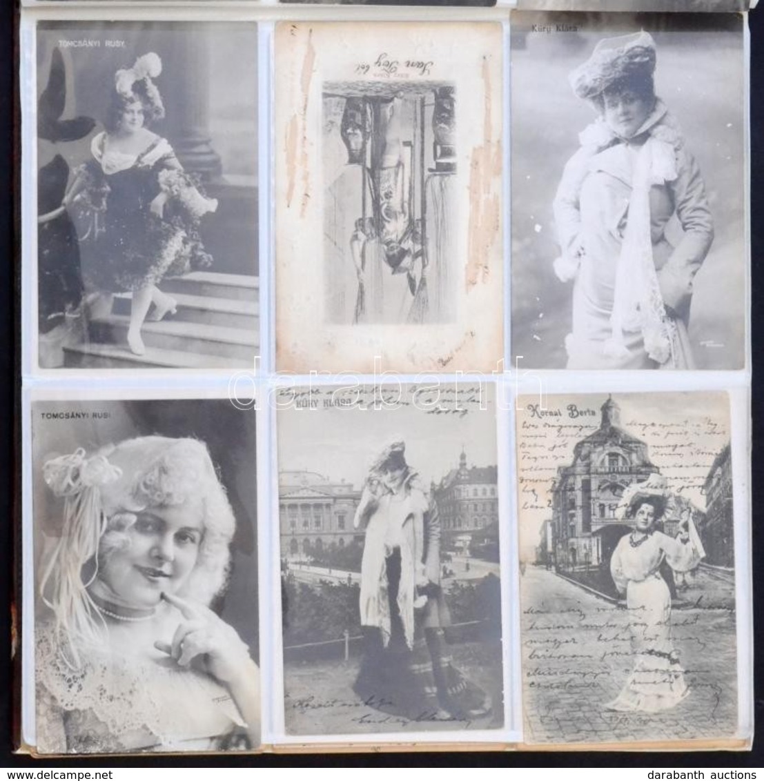 ** * Kb. 108 Db RÉGI Motívumlap Albumban: Főleg Magyar Színésznők / Cca. 108 Pre-1945 Motive Postcards In An Album: Most - Unclassified