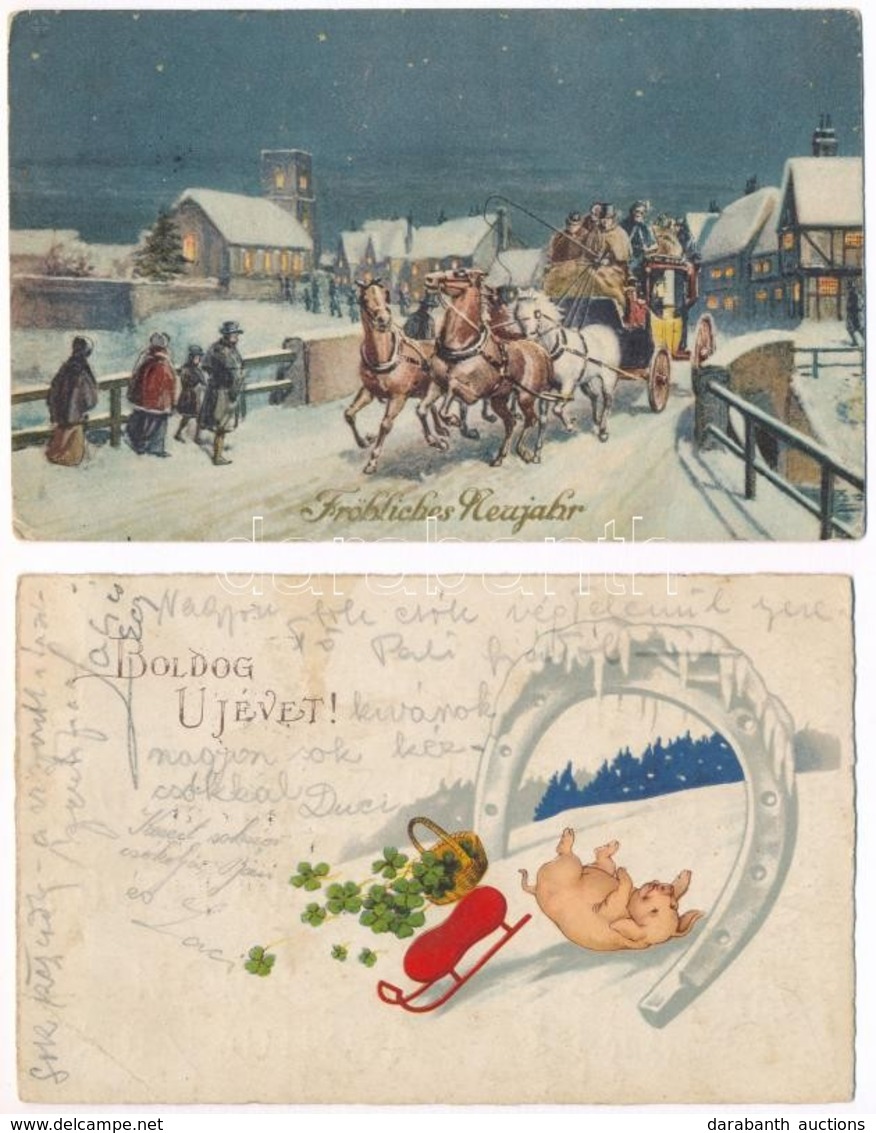 ** * 22 Db RÉGI újévi üdvözlő Motívum Képeslap / 22 Pre-1945 New Year Greeting Motive Postcards - Ohne Zuordnung