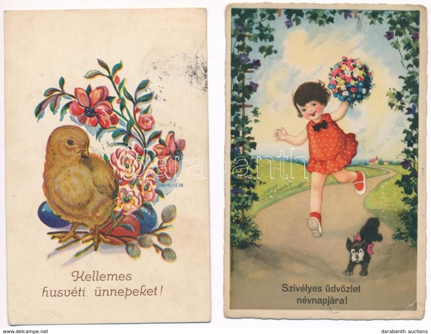 ** 10 Db RÉGI Művész és üdvözlő Motívum Képeslap / 10 Pre-1945 Art And Greeting Motive Postcards - Ohne Zuordnung