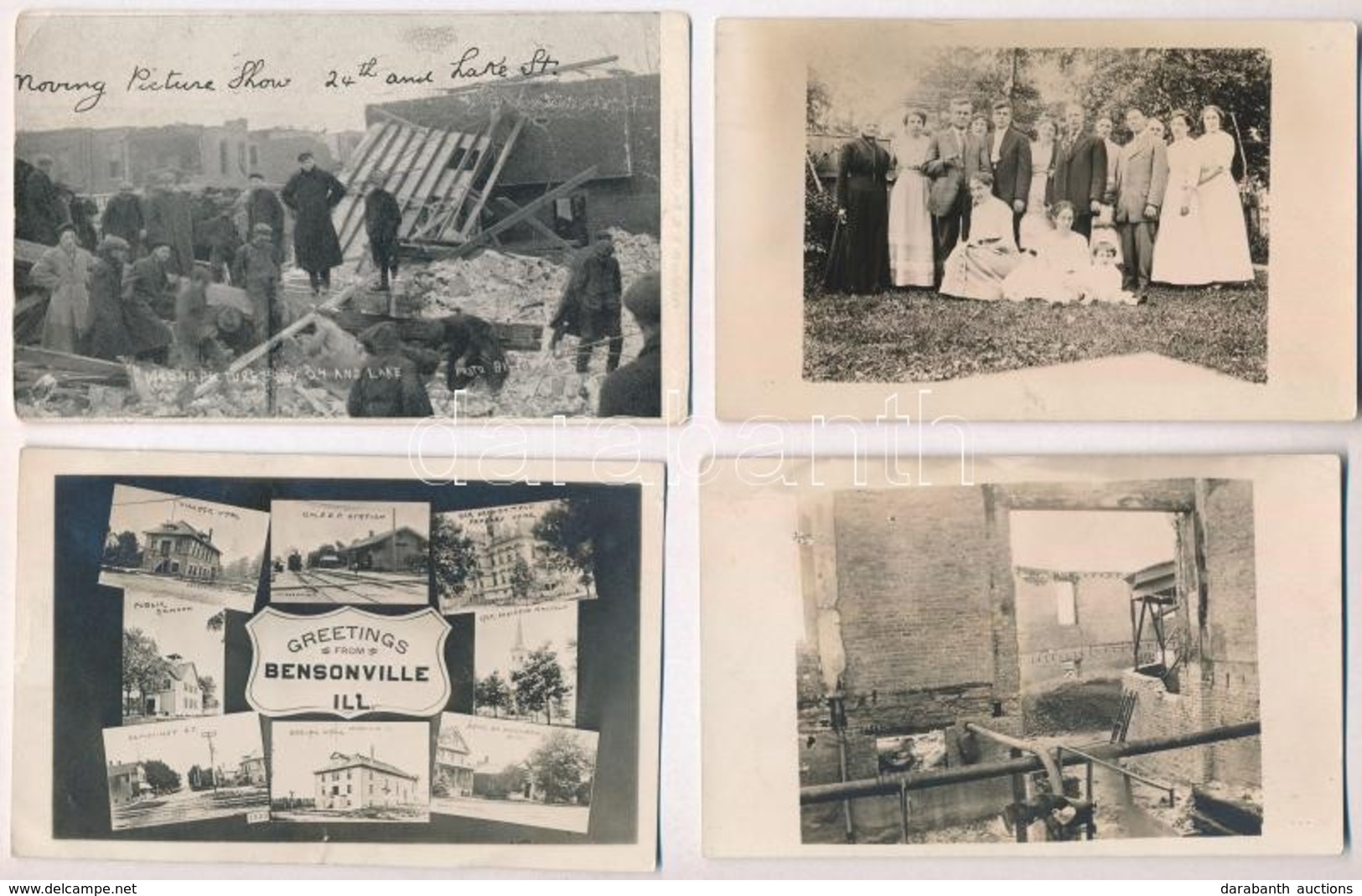 6 Db RÉGI Amerikai Városképes Lap és Fotó / 6 Pre-1920 American (USA) Town-view Postcards And Photos - Unclassified