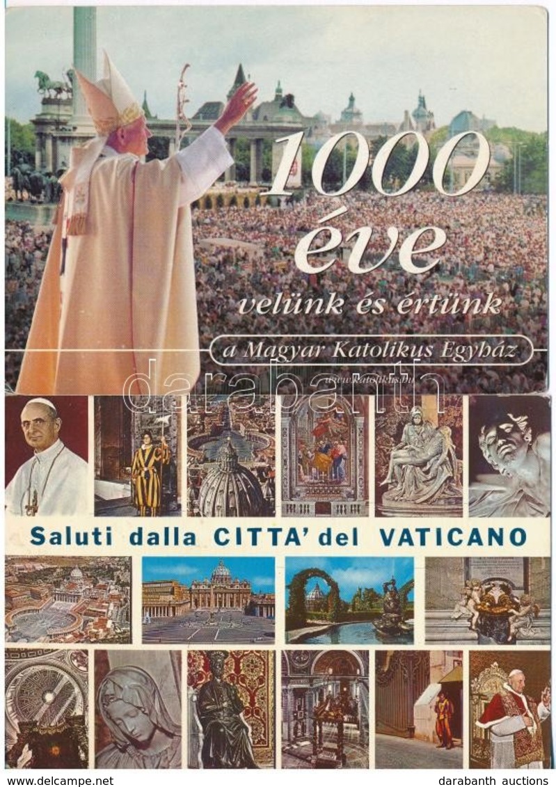 ** * 16 Db MODERN Vallásos Motívum Képeslap: Pápákkal / 16 Modern Religious Motive Postcards: With Popes - Ohne Zuordnung