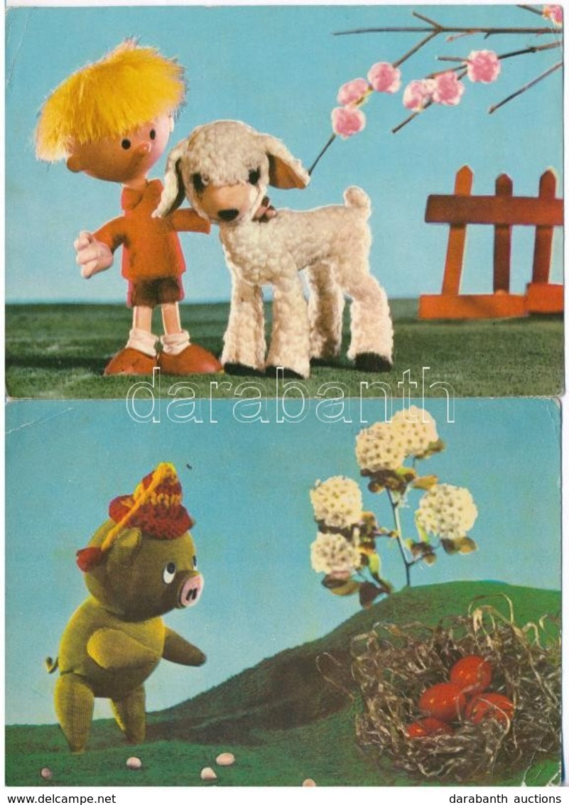 ** * 12 Db MODERN Báb Rajzfilm Motívumlap / 12 Modern Puppet Cartoon Motive Postcards - Unclassified