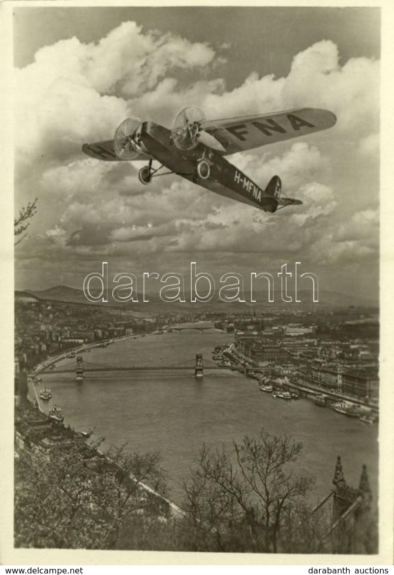 * T2/T3 1930 Budapest. Magyar Légiforgalmi Rt. Reklámlapja. ML Rt új Fokker F-VIII Típusú, H-MFNA Lajstromjelű, 15 ülése - Ohne Zuordnung