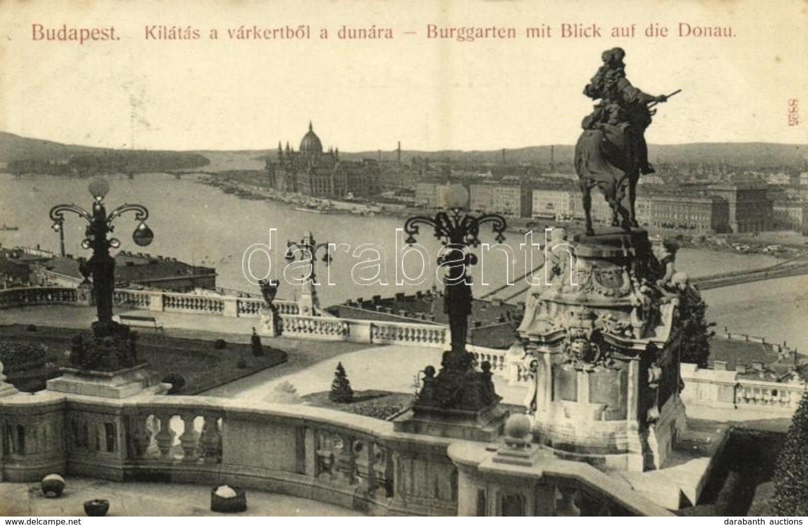 T2/T3 1907 Budapest, Kilátás A Várkertből A Dunára. Taussig Arth. Kiadása (fl) - Ohne Zuordnung