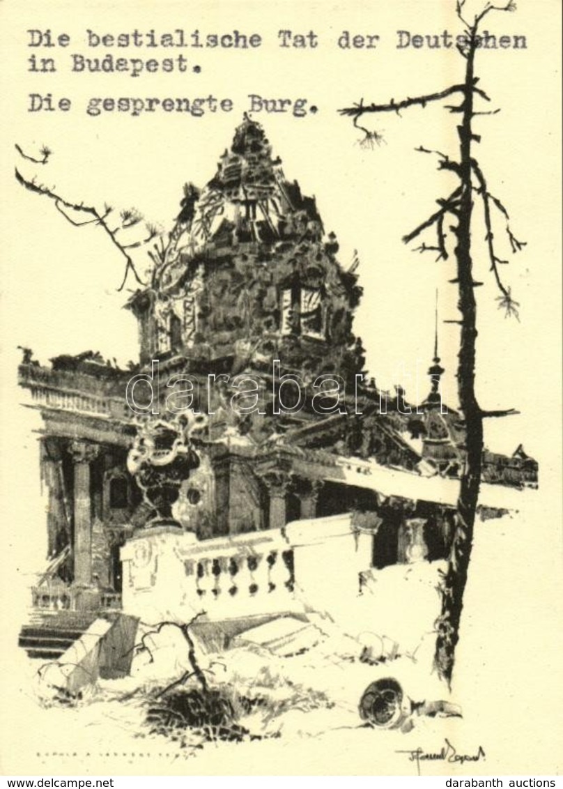 ** T1 Budapest, Erzsébet Híd Budai Romjai. Második Világháború Utáni Romok. Felelős Kiadó: Jánossy Árpád / WWII Destruct - Unclassified