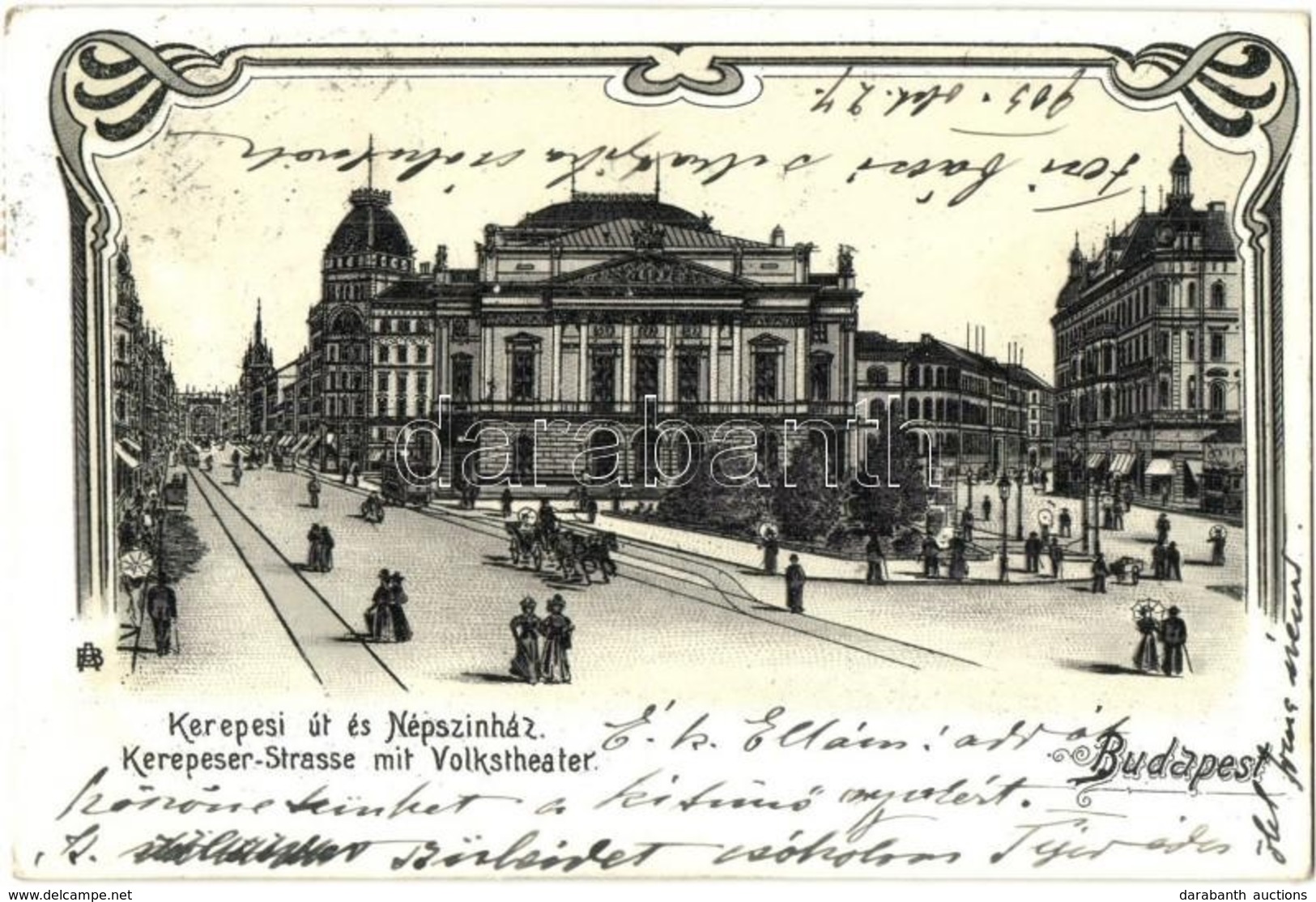 T2 Budapest VIII. Kerepesi út, Népszínház, Art Nouveau, Litho - Unclassified