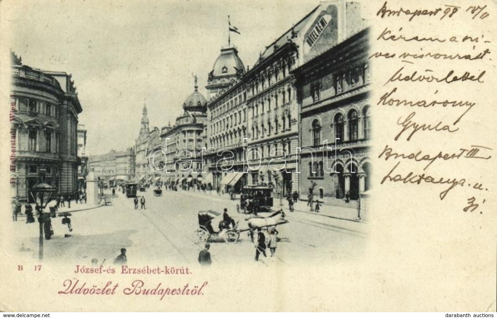 T2/T3 1898 Budapest VIII. József és Erzsébet Körút, Hotel Rémi Szálloda, M. Kir. Technológiai Iparmúzeum,villamos. D. Ha - Unclassified