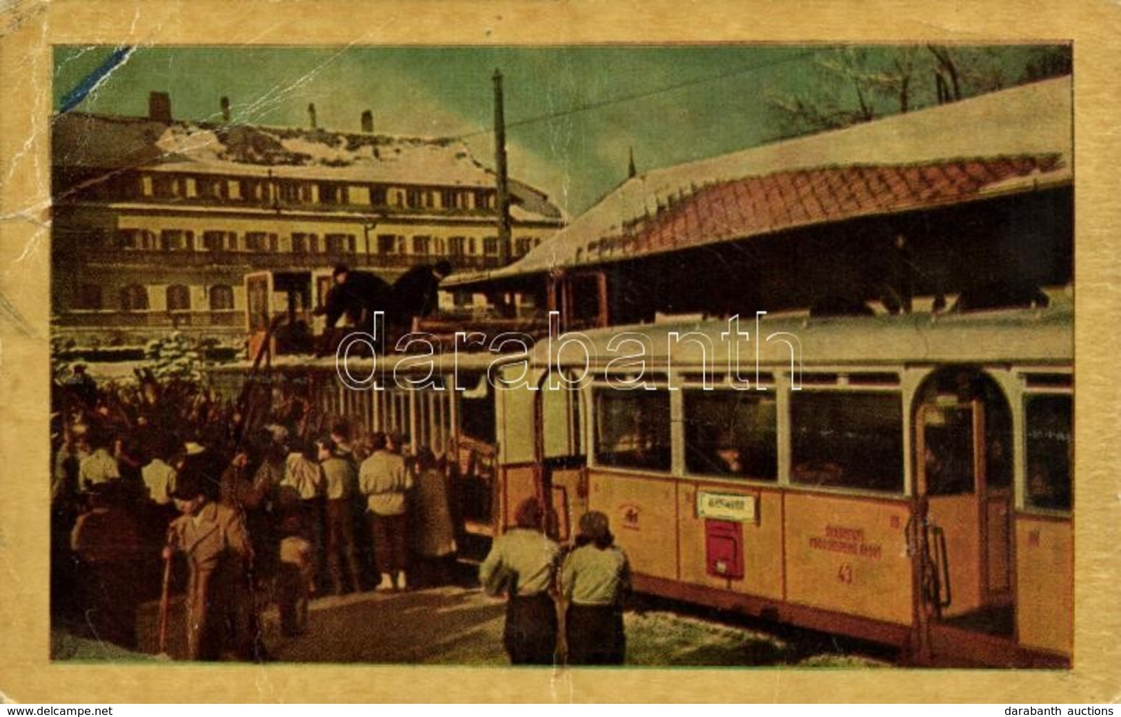 T3 1948 Budapest XII. Svábhegyi Fogaskerekű Vasút Megállóhelyen + Porto (gyűrődések / Creases) - Ohne Zuordnung