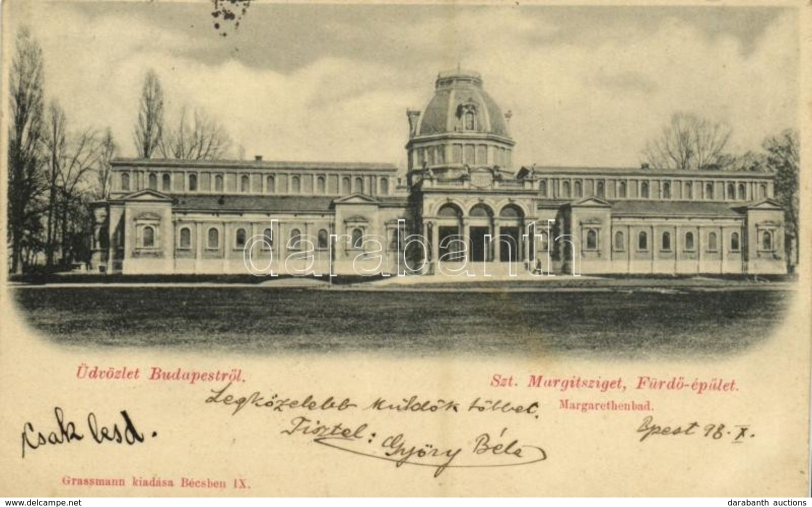 T2 1898 Budapest XIII. Margitsziget, Fürdő. Grassmann Kiadása - Unclassified