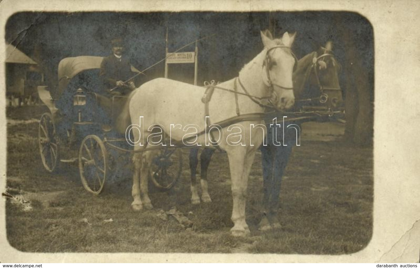 T3 ~1913 Budapest XIX. Kispest, Körfutó Menetdíj 10, Lovaskocsi. Baranyi János Levele. Photo (EB) - Ohne Zuordnung