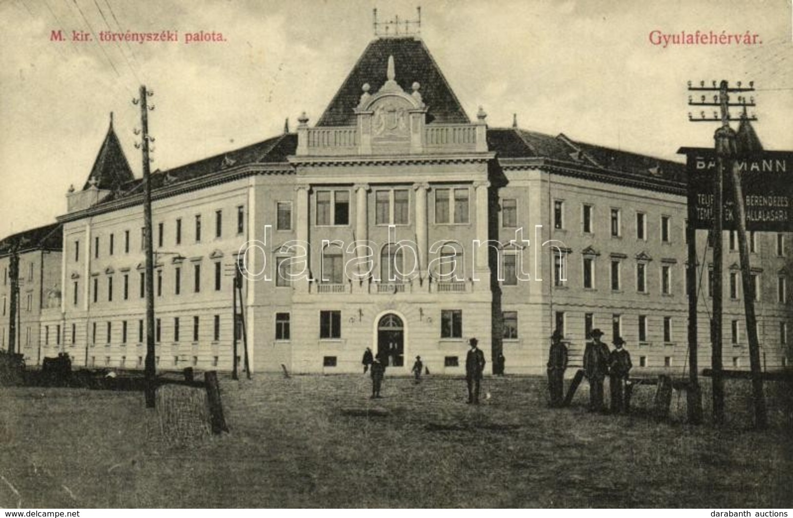 T2/T3 1909 Gyulafehérvár, Karlsburg, Alba Iulia; Törvényszéki Palota. Kiadja Weiss Bernát / Court Palace (EK) - Ohne Zuordnung
