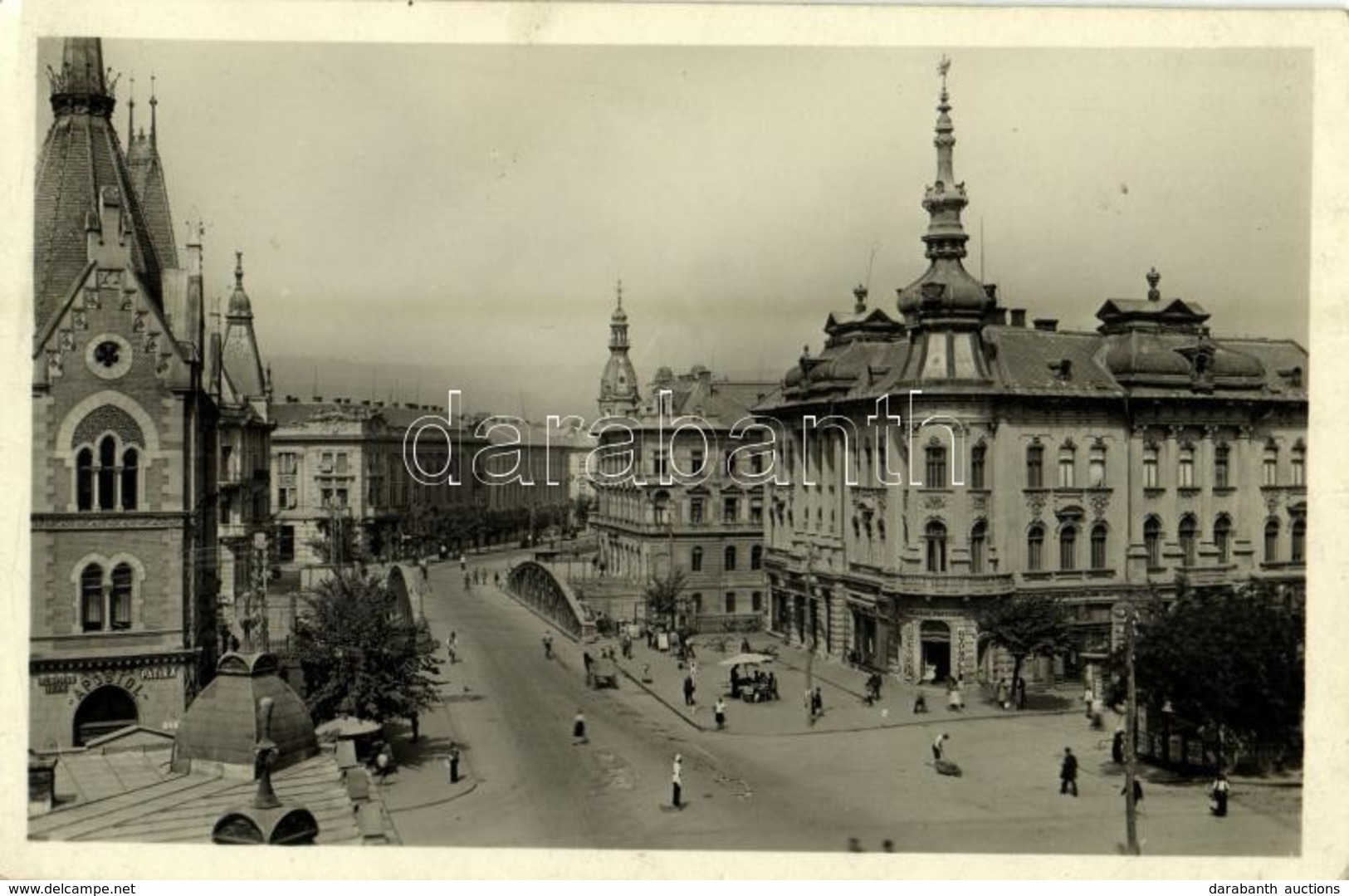 ** T2 Kolozsvár, Cluj; Széchenyi Tér, Apostol Patika, Gyógyszertár, Heilper Arthur, Stanciu Szilárd üzlete, Híd / Square - Unclassified