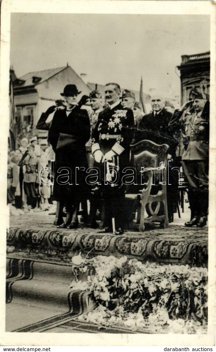 T3/T4 1940 Marosvásárhely, Targu Mures; Bevonulás, Horthy Miklós, Purgly Magdolna / Entry Of The Hungarian Troops (fa) - Unclassified