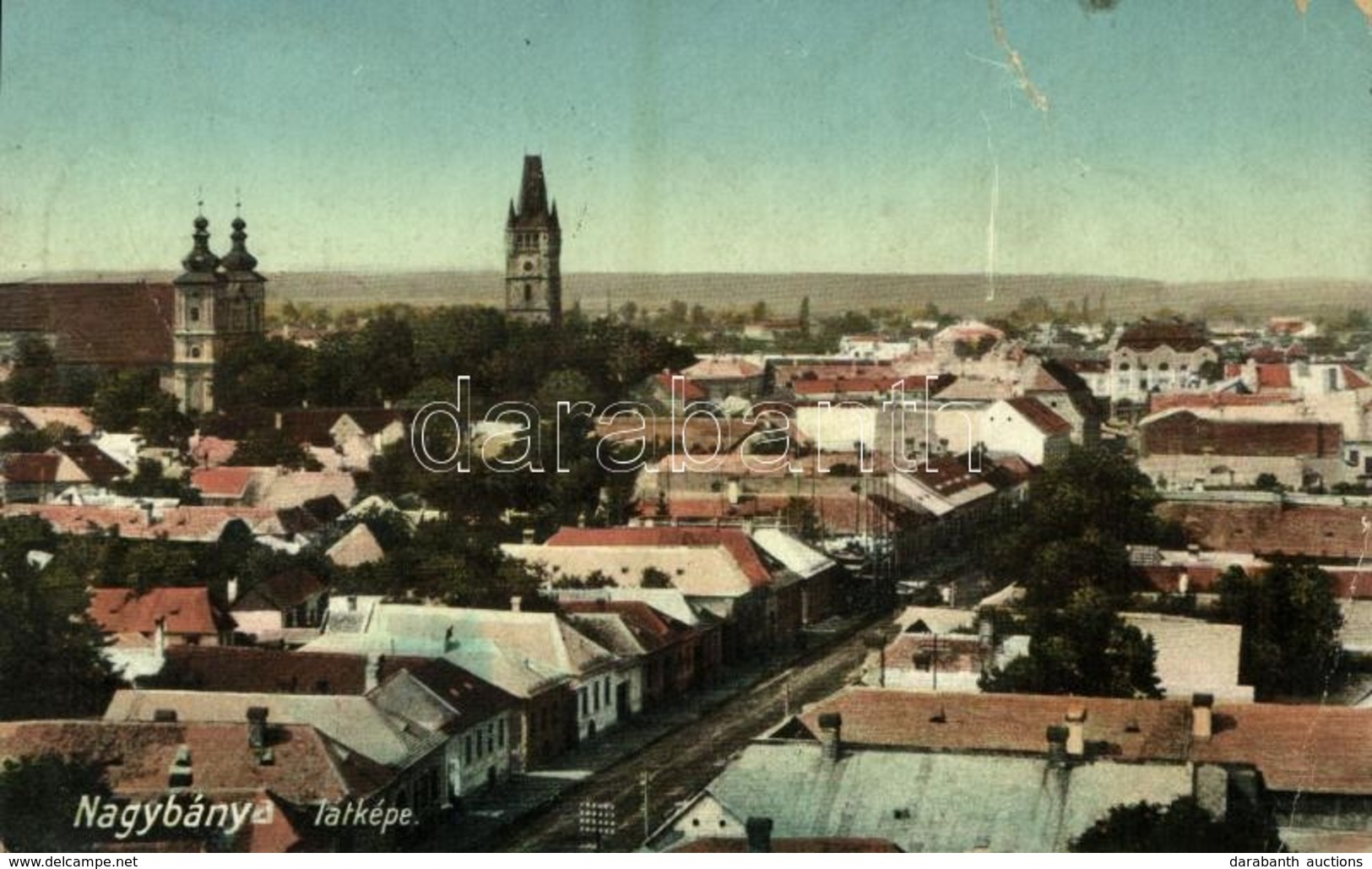 T3/T4 1915 Nagybánya, Baia Mare; Látkép / General View  (szakadás / Tear) - Unclassified