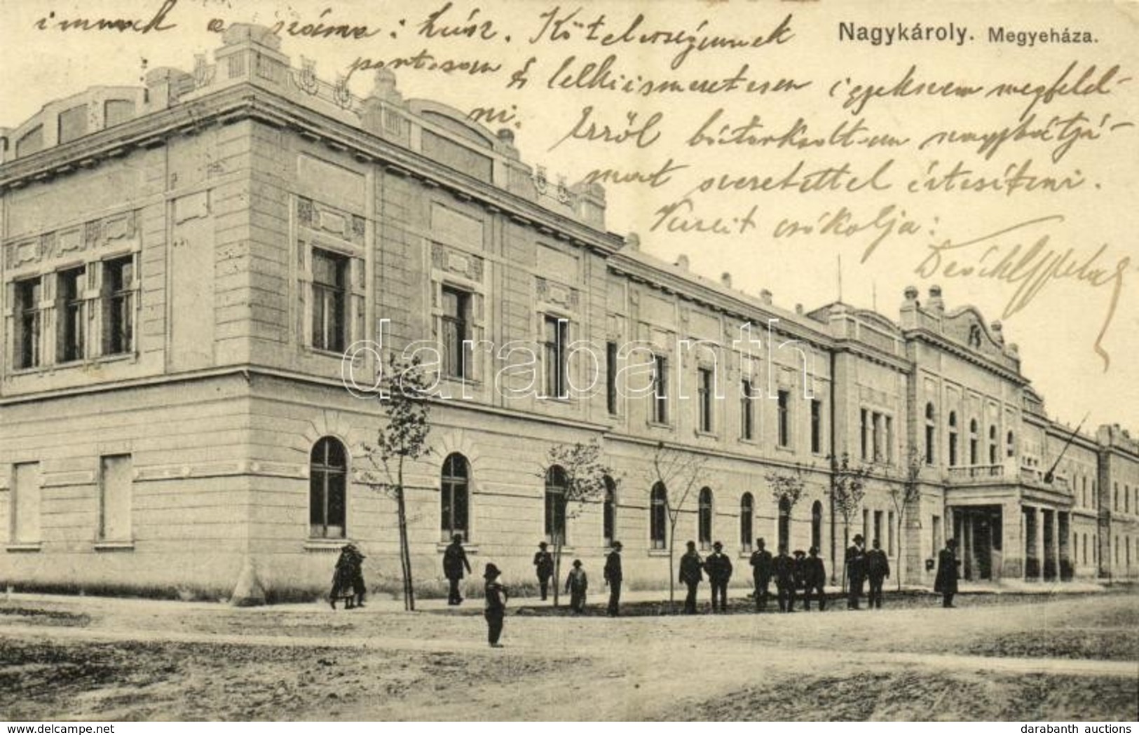 T2/T3 1912 Nagykároly, Carei; Megyeháza. Kiadja Csókás László / County Hall (EK) - Unclassified