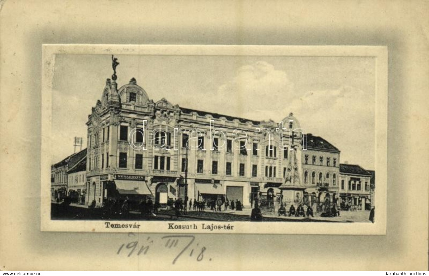 T2/T3 1911 Temesvár, Timisoara; Kossuth Lajos Tér, Nenadovits, Schild, Grosz, Jermovits üzlete. W. L. Bp. No. 6677. 'Ide - Unclassified