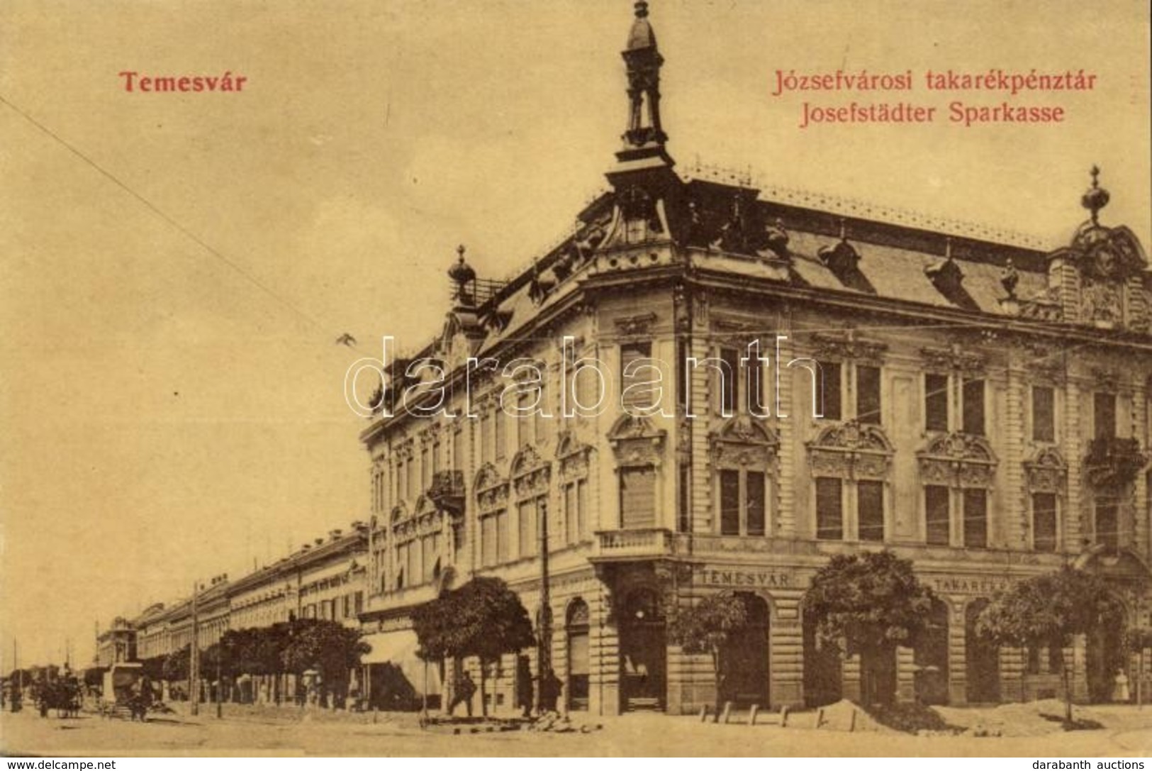 T3 Temesvár, Timisoara; Józsefvárosi Takatékpénztár / Iosefin Savings Bank (ázott / Wet Damage) - Ohne Zuordnung