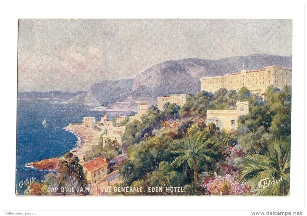 Cp, 06, Cap D'Ail, Vue Générale, Eden Hôtel - Cap-d'Ail