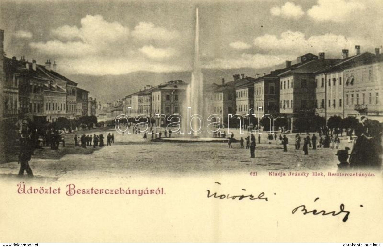 T2 1898 Besztercebánya, Banská Bystrica; Fő Tér, Szökőkút, Kohn Ignác üzlete. Kiadja Ivánszky Elek 621. / Main Square, F - Other & Unclassified