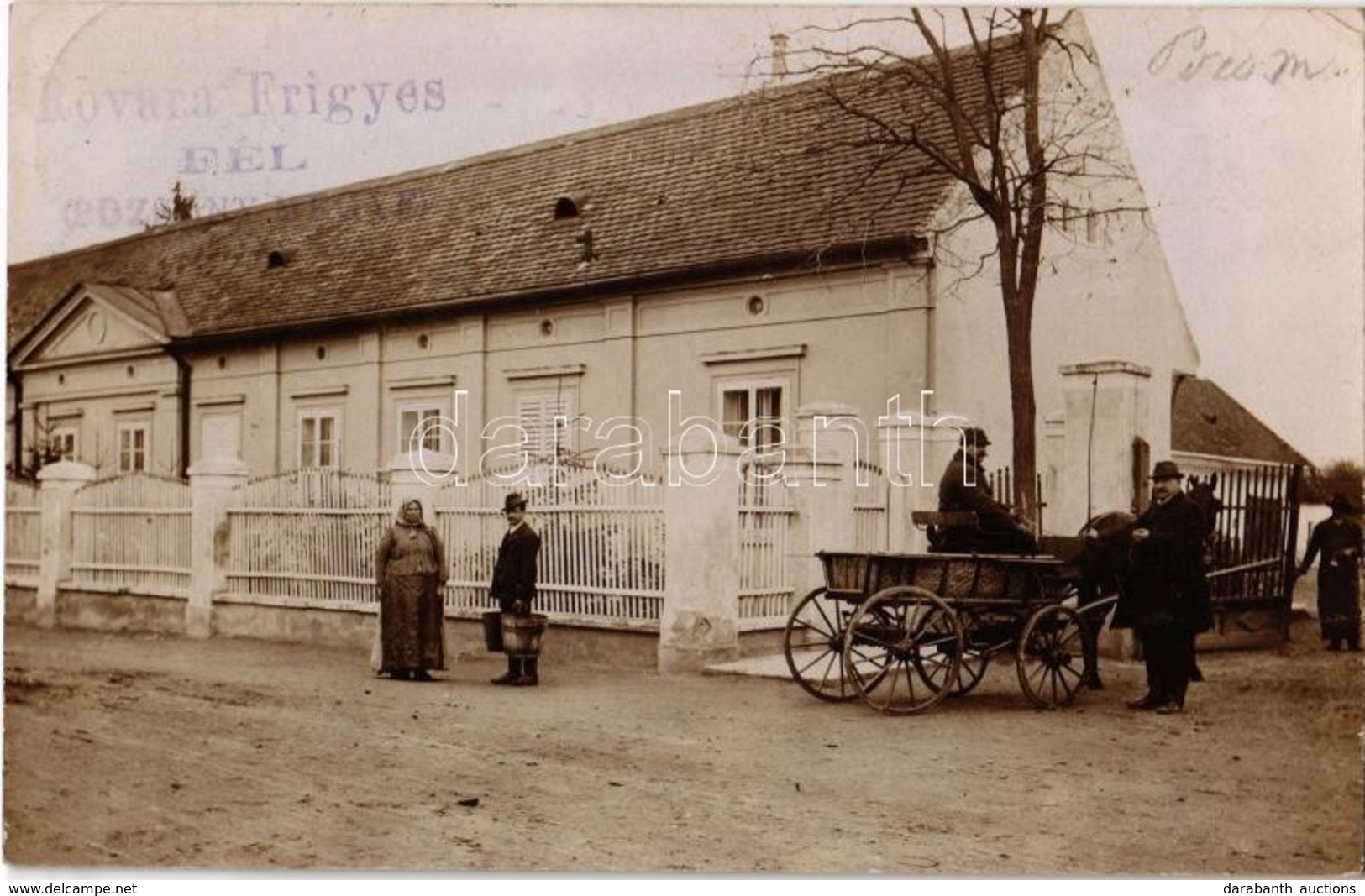 T2/T3 1906 Fél, Feilendorf, Tomasov (Pozsony Megye); Rovara Frigyes úri Laka és Gazdasága. Hátoldalon Rovara Levele / Vi - Other & Unclassified